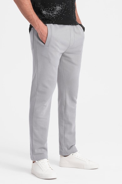 Pantaloni de trening slim fit cu buzunare laterale - Gri cenusiu