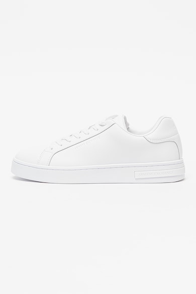 Pantofi sport low-cut de piele, Alb optic ARMANI EXCHANGE