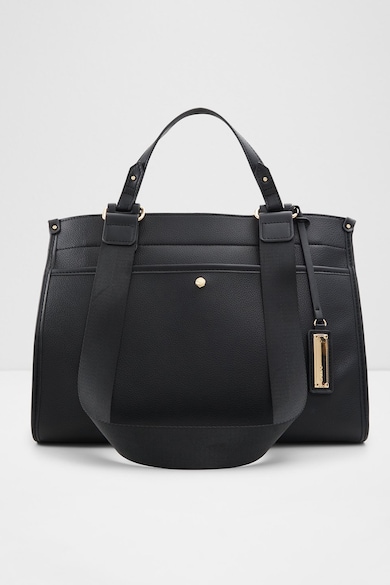 Geanta din piele ecologica cu bareta de umar Adalima - Negru