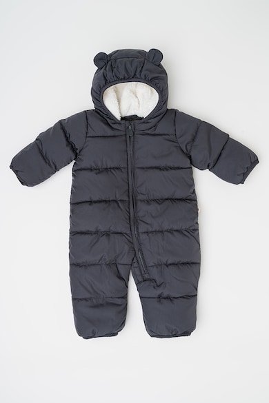 Costum de iarna matlasat cu vatelina si gluga - Negru