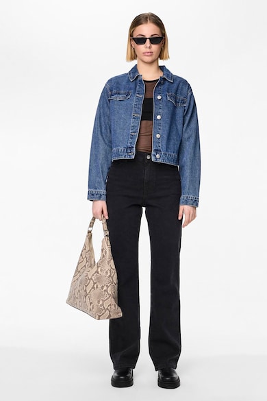 Blugi cu talie inalta - Negru