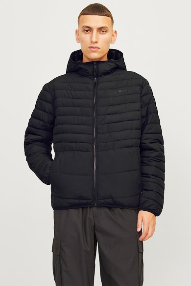 Jacheta cu vatelina si gluga - Negru