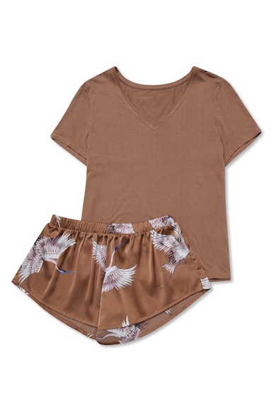 Pijamale de dama viscoza cupru-portocaliu