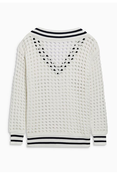 NEXT Бял пуловер с едра плетка Жени