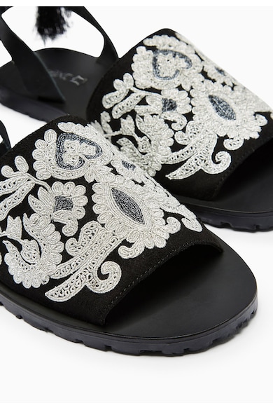 NEXT Sandale negre brodate si cu design infasurabil Femei