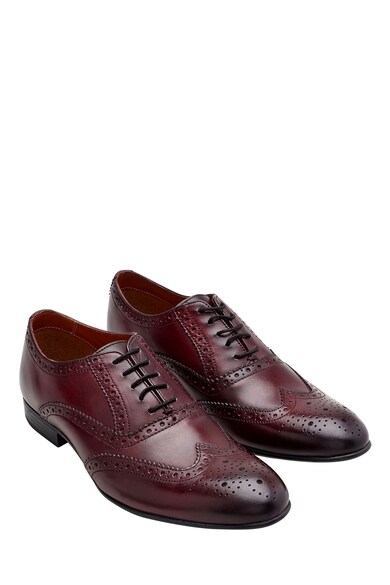 NEXT Pantofi brogue rosu Bordeaux de piele Barbati