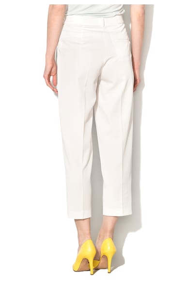 Sisley Pantaloni albi 3/4 din amestec de lyocell Femei