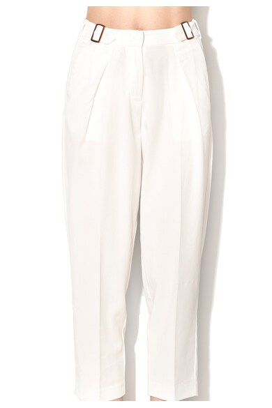 Sisley Pantaloni albi 3/4 din amestec de lyocell Femei