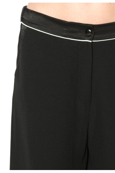 Sisley Pantaloni culotte negri cu garnituri contrastante Femei