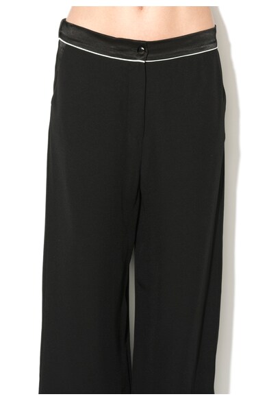 Sisley Pantaloni culotte negri cu garnituri contrastante Femei