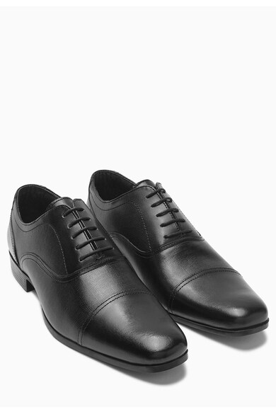 NEXT Pantofi Oxford negri de piele texturata Barbati