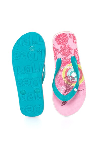 DESIGUAL Papuci flip flop turcoaz Birds Fete