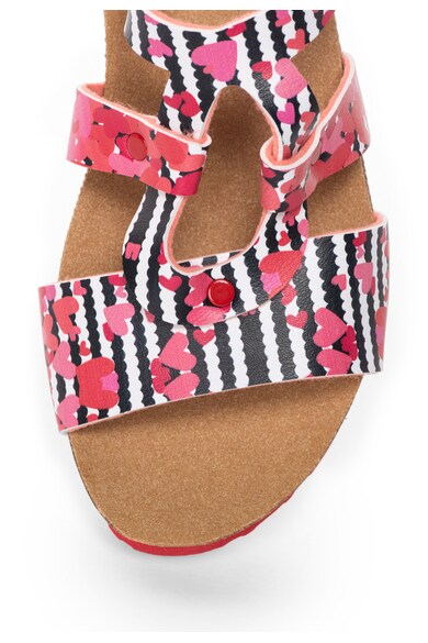 DESIGUAL Sandale wedge in nuante de roz si monocrome Trazos Fete