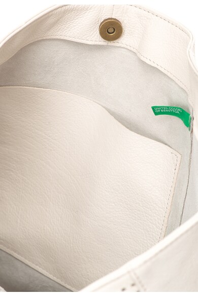 United Colors of Benetton Geanta tote alb prafuit de piele cu segment cu perforatii Femei