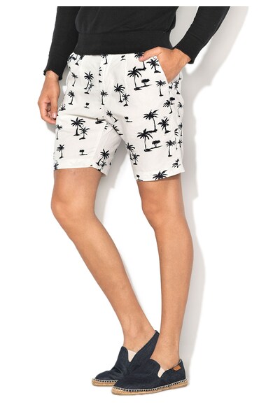 Jack & Jones Pantaloni scurti alb si negru cu imprimeu tropical Barbati