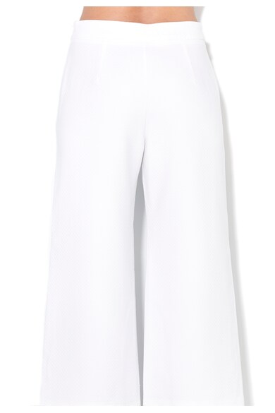 Stefanel Pantaloni albi 3/4 cu model geometric discret Femei