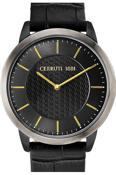 Cerruti 1881 Ceas negru cu o curea de piele Cannedi Barbati