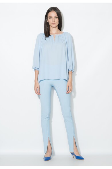 Zee Lane Collection Pantaloni bleu cu pensa si slituri frontale Femei