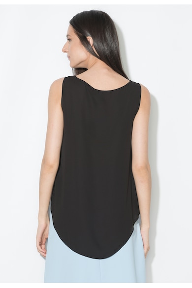 Zee Lane Collection Top negru cu terminatie asimetrica Femei