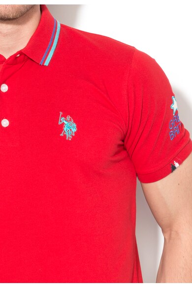 U.S. Polo Assn. Tricou polo rosu cu broderie logo Barbati