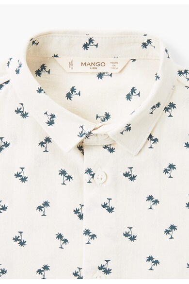 Mango Camasa alb si bleumarin cu imprimeu tropical Palms Baieti