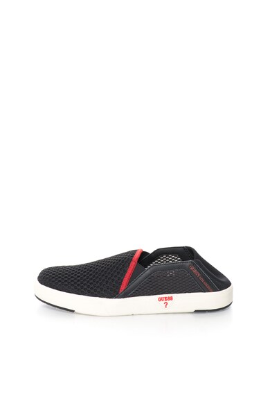 GUESS Pantofi slip-on negri de plasa cu garnituri de piele Barbati