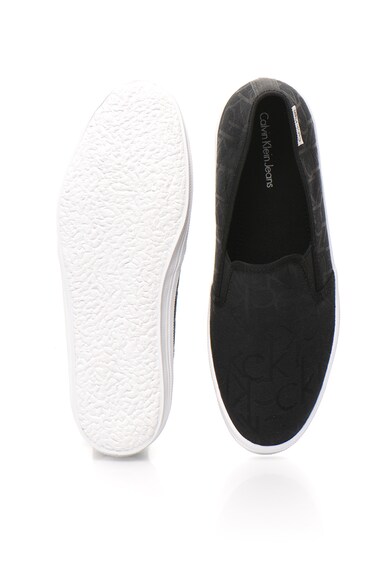 CALVIN KLEIN Pantofi slip-on negri cu model logo Barbati
