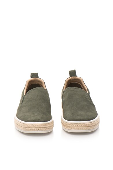 CALVIN KLEIN JEANS Pantofi slip-on verde inchis de piele intoarsa Mackenzie Barbati