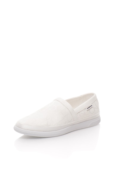 CALVIN KLEIN JEANS Pantofi slip-on albi cu model logo Ulf Barbati