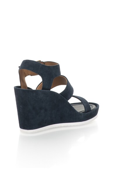 CALVIN KLEIN Sandale wedge bleumarin de piele intoarsa Hailey Femei