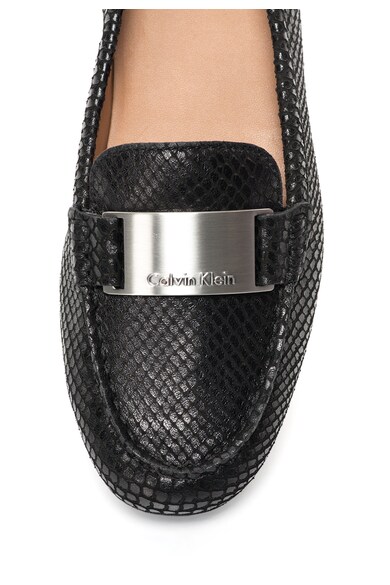 CALVIN KLEIN Pantofi loafer negri de piele Lassey Femei