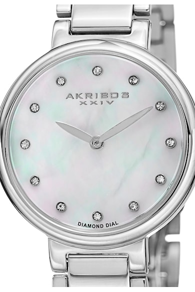 AKRIBOS XXIV Ceas decorat cu diamante, Argintiu Femei