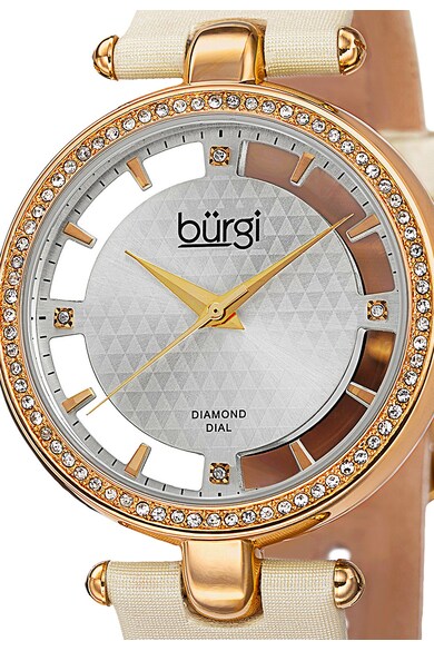 BURGI Ceas quartz decorat cu 4 diamante Femei