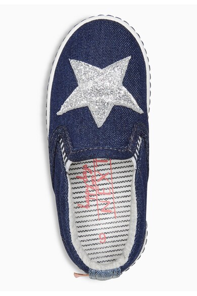 NEXT Pantofi slip-on albastri din denim cu particule stralucitoare Fete