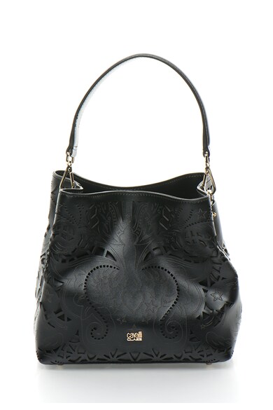 Cavalli Class Geanta crossbody neagra cu model perforat Femei