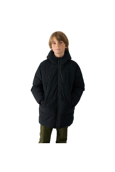 Jacheta lunga pentru baieti - Poliester - Negru