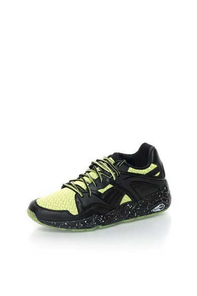 Puma Pantofi sport negru si verde lime cu plasa Blaze Tech Barbati