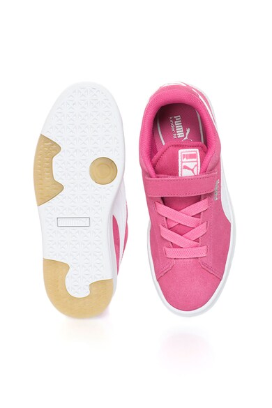 Puma Pantofi sport roz cu alb de piele intoarsa S V Fete