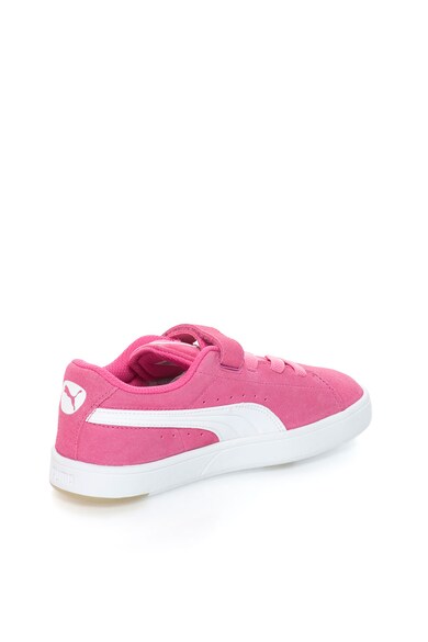 Puma Pantofi sport roz cu alb de piele intoarsa S V Fete