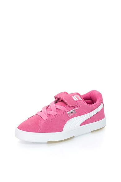 Puma Pantofi sport roz cu alb de piele intoarsa S V Fete