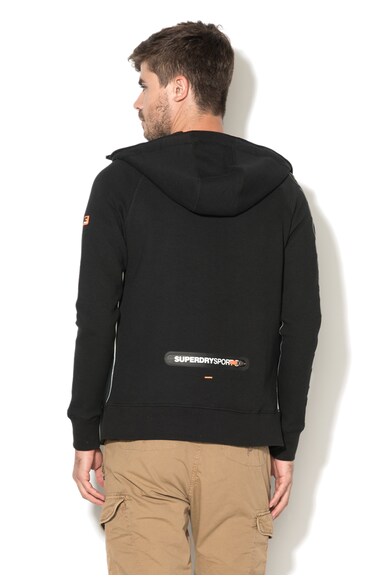 SUPERDRY Hanorac negru cu logouri si fermoar Gym Tech Barbati