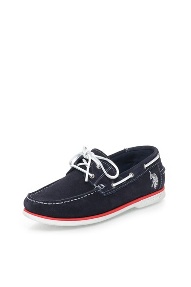 U.S. Polo Assn. Pantofi boat de piele intoarsa cu garnituri contrastante Rudolf Barbati