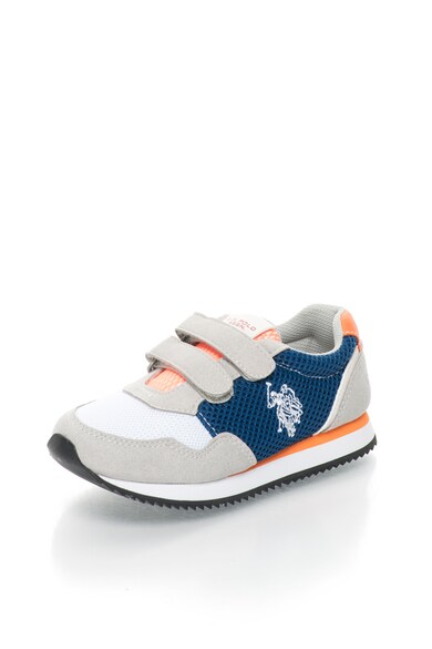 U.S. Polo Assn. Pantofi sport cu benzi velcro si garnituri cu aspect de piele intoarsa Nandy Fete