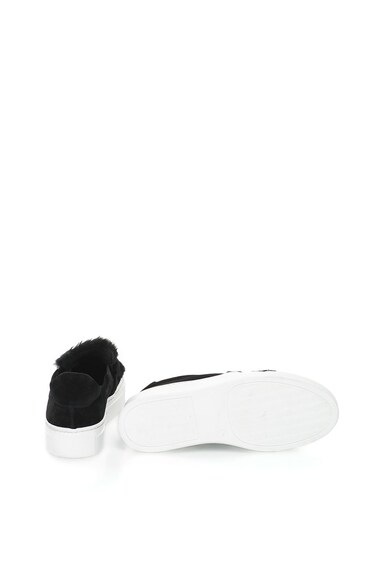 Bronx Pantofi sport slip-on flatform de piele intoarsa si blana sintetica Femei