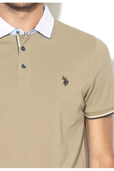 U.S. Polo Assn. Tricou polo verde oliv stins Gavin Barbati