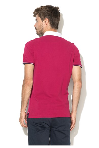 U.S. Polo Assn. Tricou polo magenta inchis din pique Gavin Barbati