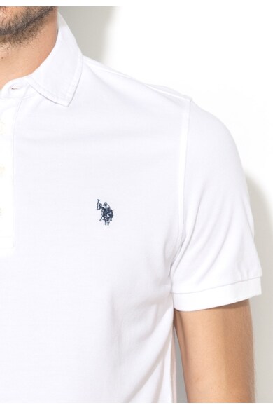 U.S. Polo Assn. Tricou polo alb Travis Barbati