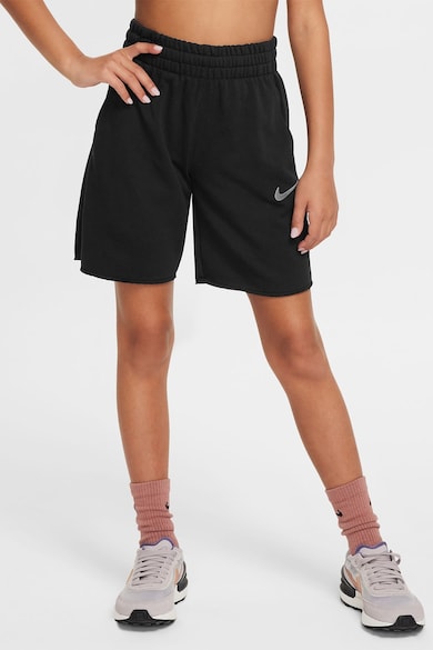 Pantaloni scurti cu talie inalta - Negru stins