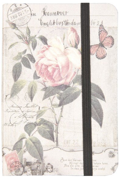 Clayre & Eef Carnetel alb fildes si roz cu trandafiri Femei