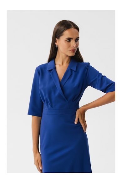 Rochie midi de dama Bohodawc S348 albastru floarea-porumbului, Albastru inchis Stylove - Albastru Inchis
